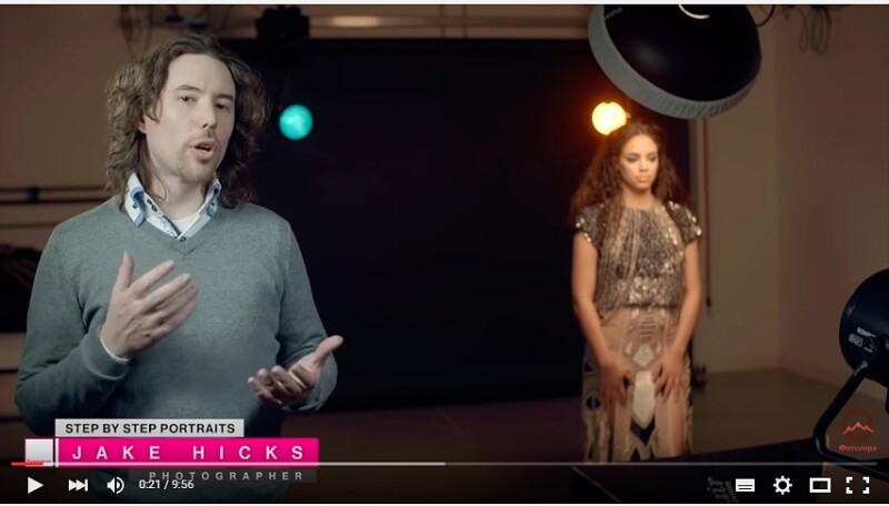 Видеоурок «Подробная схема освещения при портретной съемке с Джейком Хиксом и Bowens»