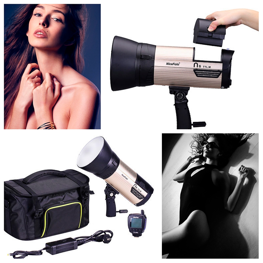 NiceFoto N6: беспроводная студийная вспышка с батареей для работы с Canon и Nikon