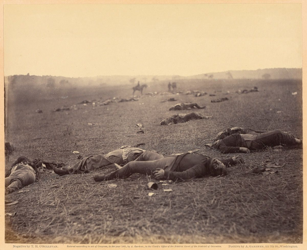 Тимоти Х. О'Салливан, Урожай смерти, 1863 год. Предоставлено музеем Гетти