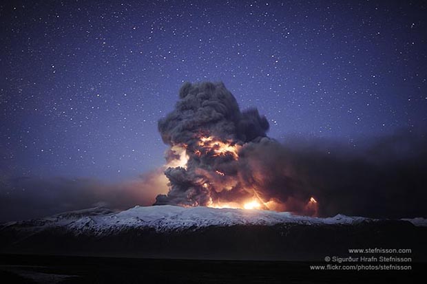 время для фото вулкана